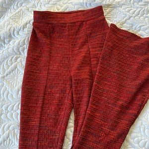 red bell bottom pants